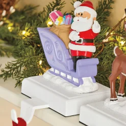 Set of 2 Santa and Rudolph Stocking Hangers