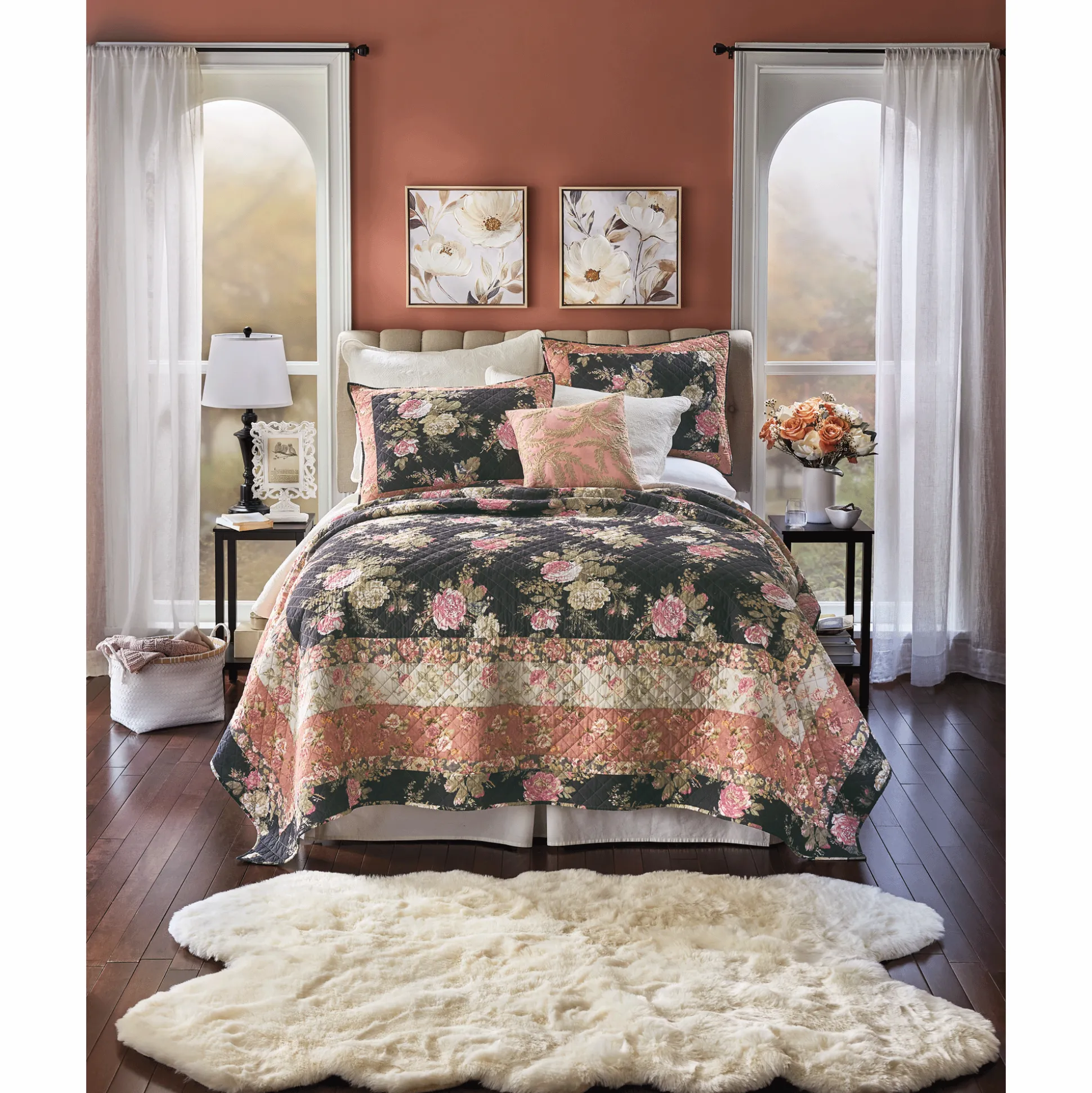 Set of 2 Soft Neutral Floral Wall Art