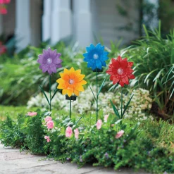 Set of 2 Solar Daisy Stakes