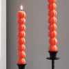 Set of 2 Stacked Pumpkin Wax Taper Candles