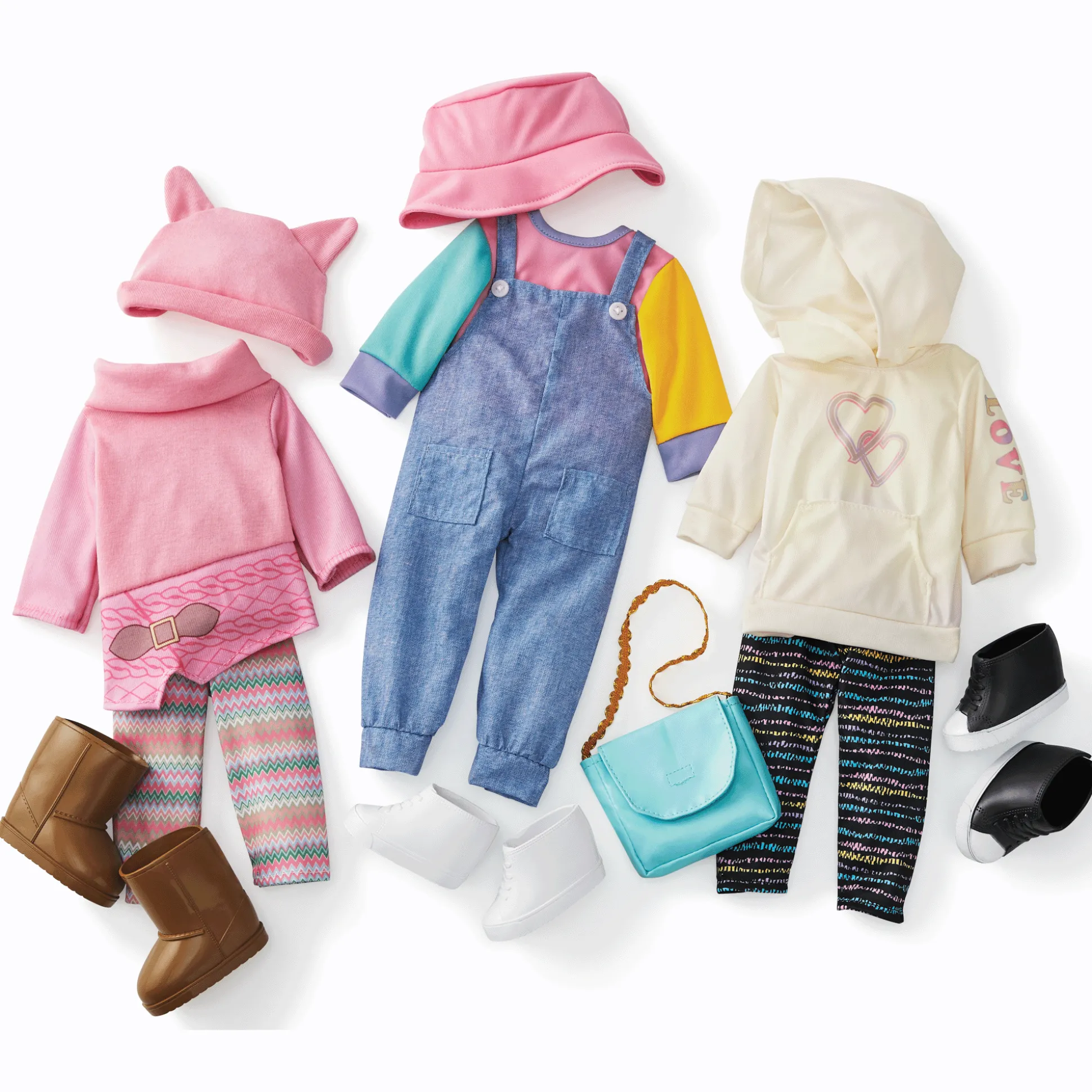 Set of Three 18" Doll Outfits