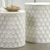 Set of 2 White Metal Nesting Accent Tables
