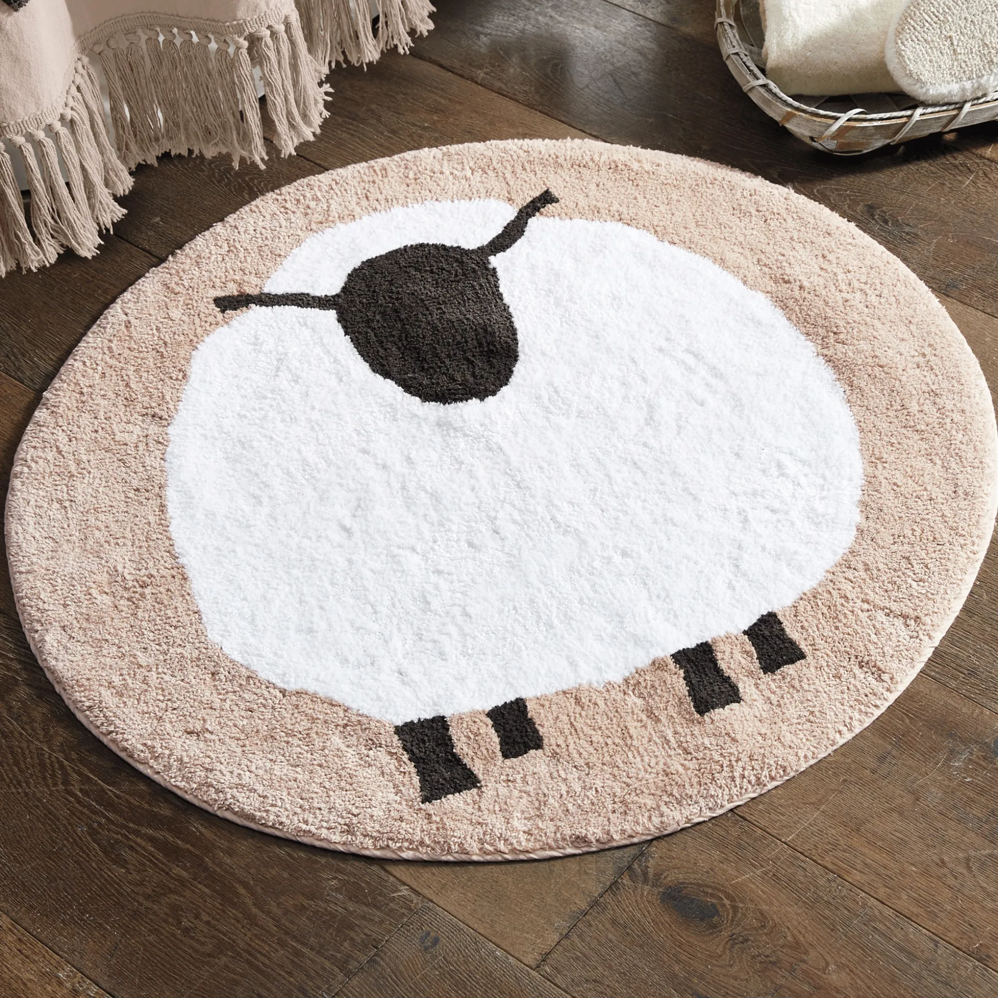 Sheep-Shaped Bath Mat