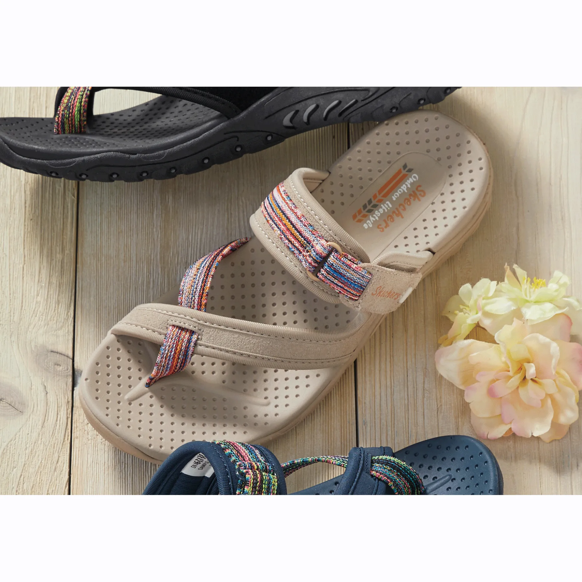 Skechers Reggae Toe Thong with Colorful Straps