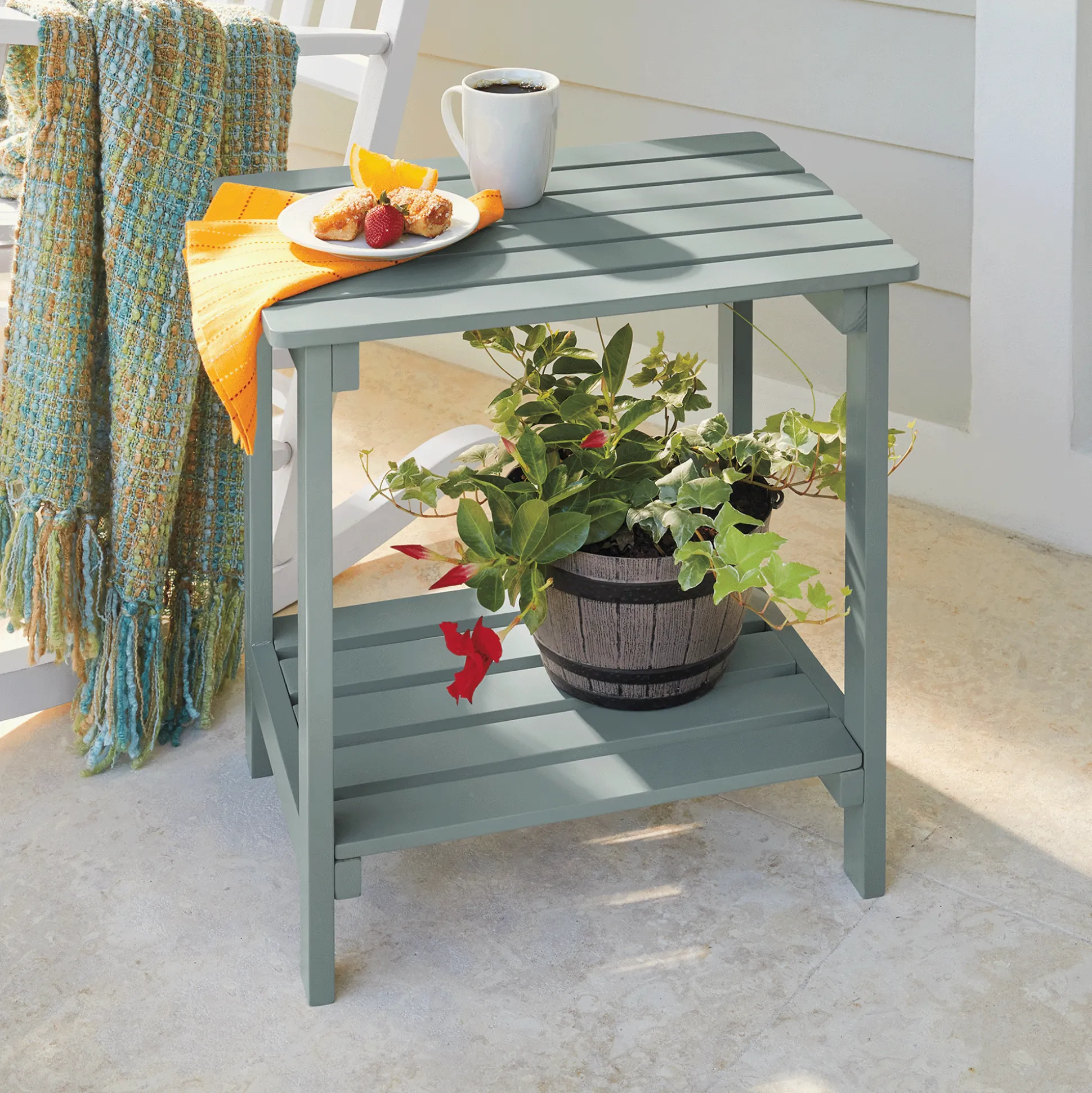 Slatted Accent Table