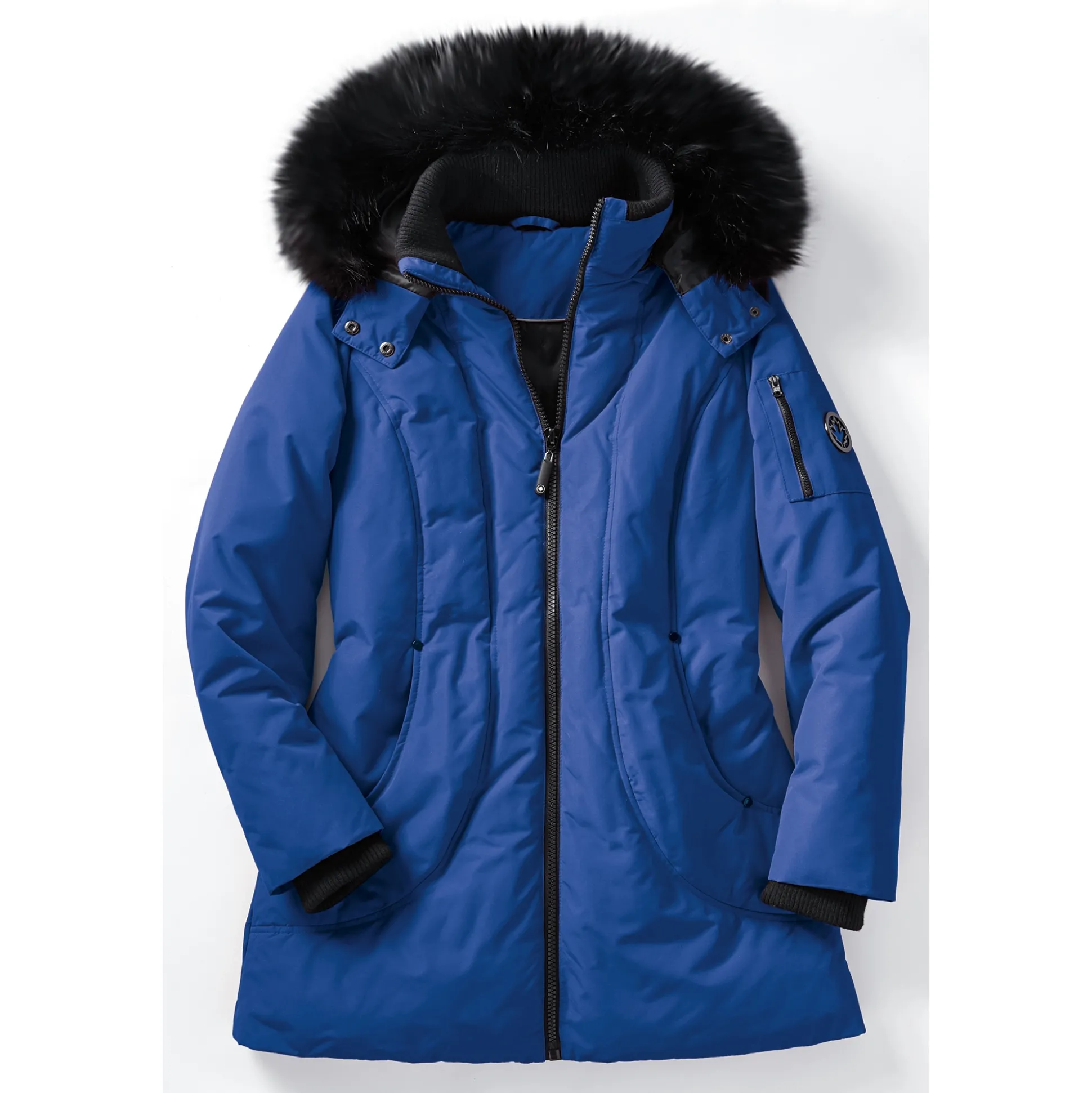 Snowfall Parka Puffer Coat with Detachable Hood and Faux-Fur Trim