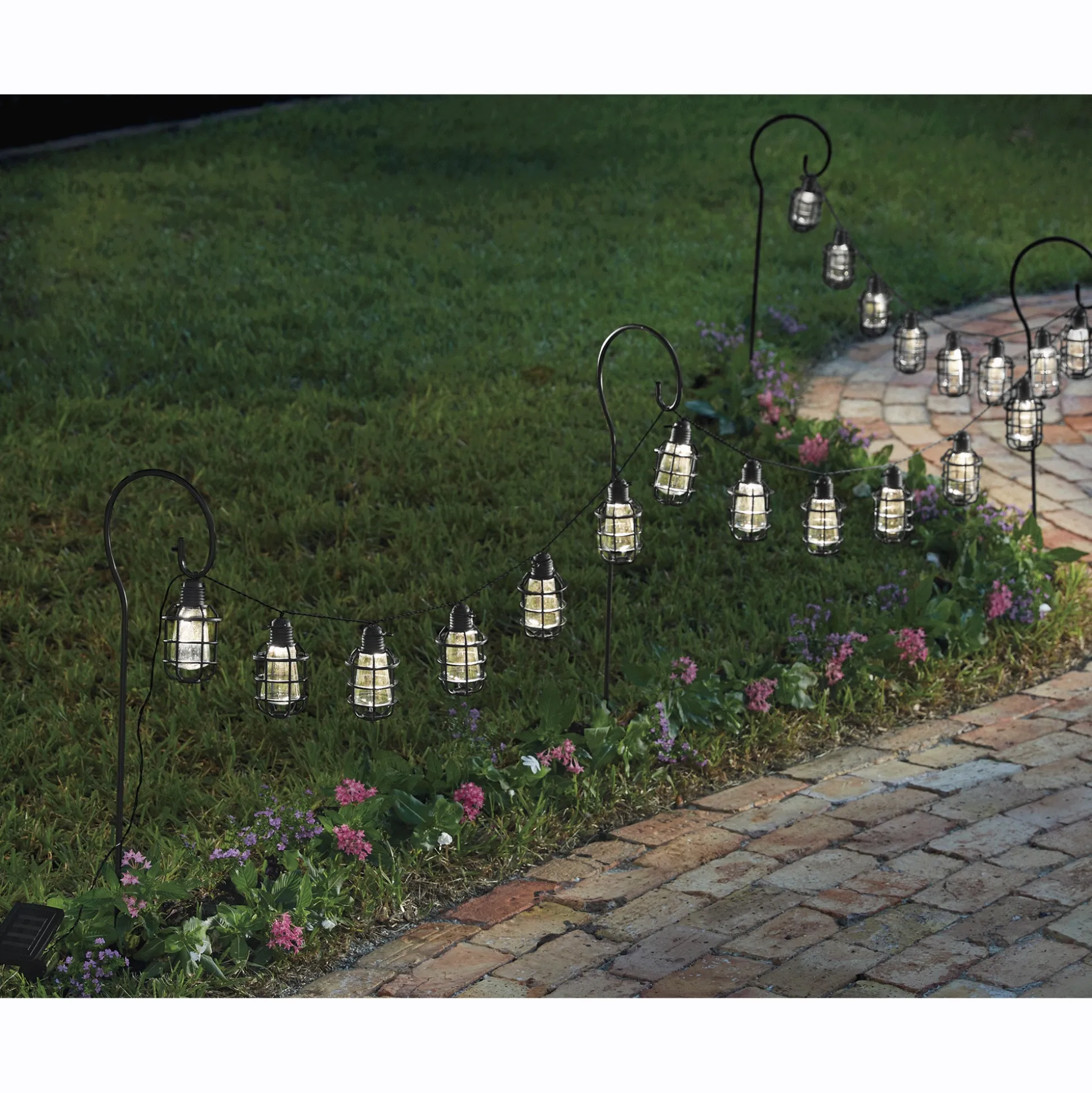 20 Solar Cage-Style String Lights with Stakes