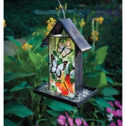 Solar Glass Butterfly Bird Feeder