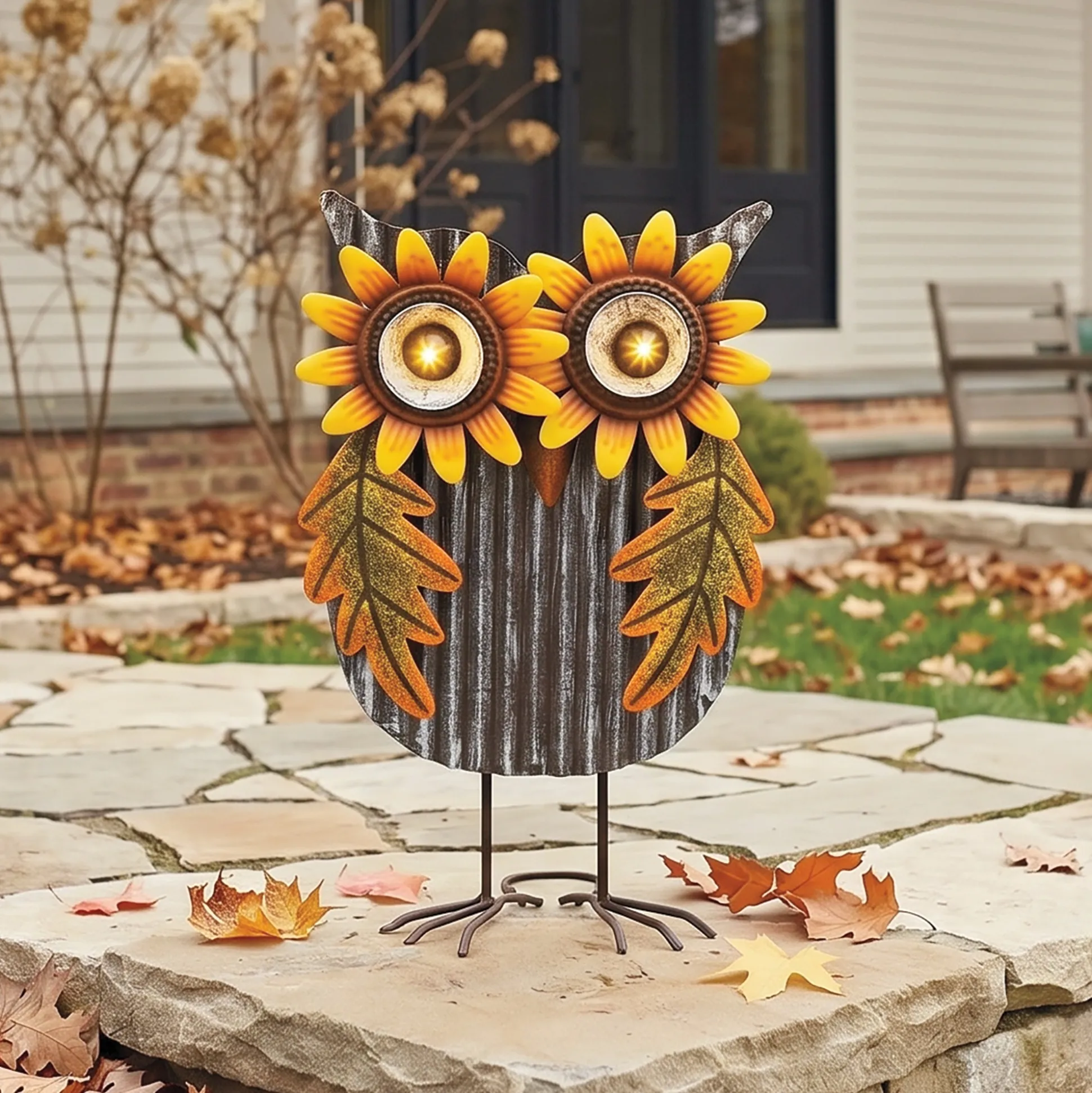 Solar Harvest Owl Décor