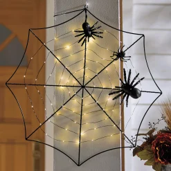 Solar Lit Spiders and Web