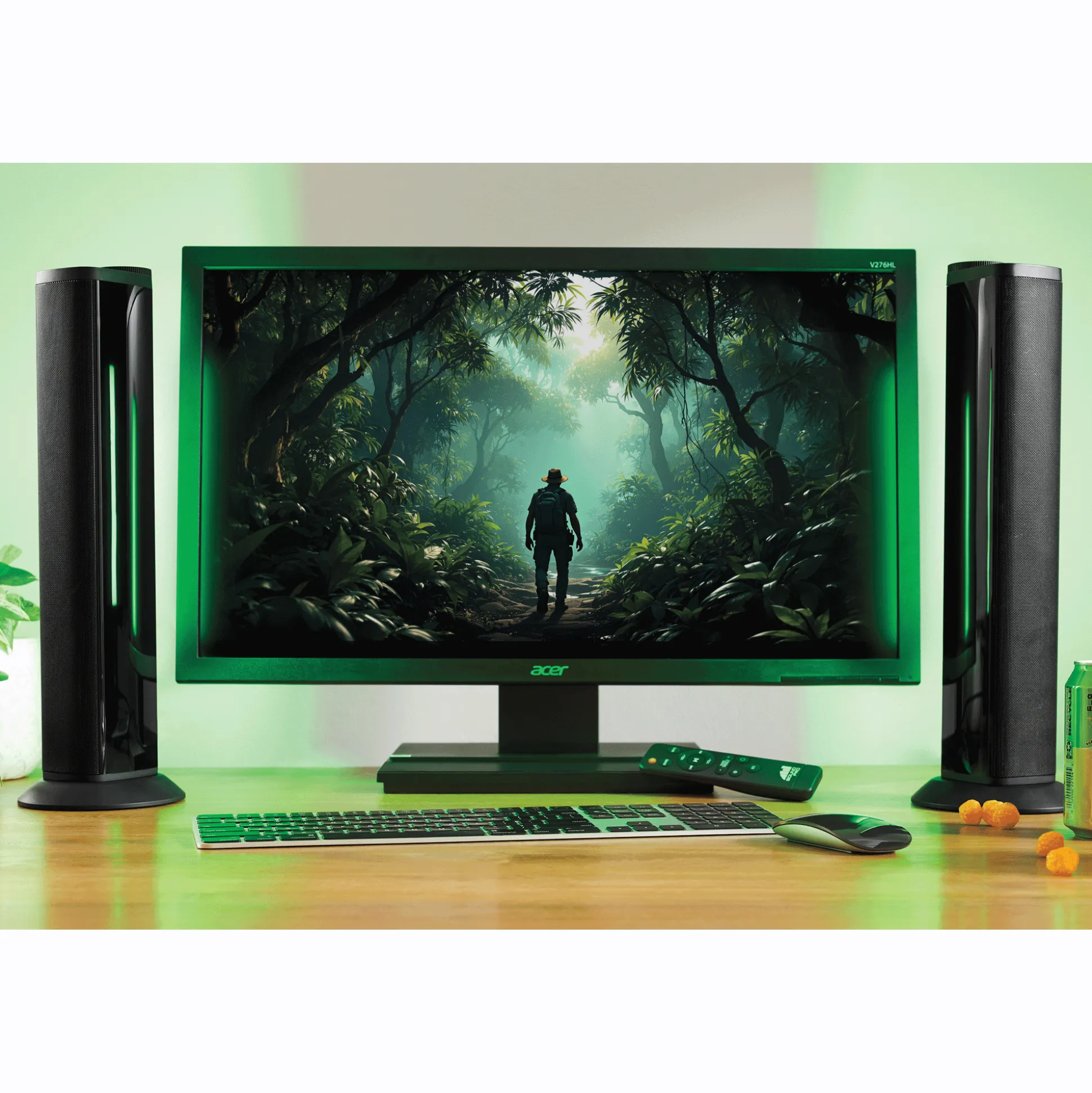 SoundPro Lit 2-in-1 Stereo Speaker/Soundbar System