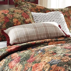 Spice Plaid With Fringe Decorative Pillow