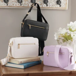 Square Crossbody with Zip Closures