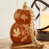 Stacked Carved Pumpkins