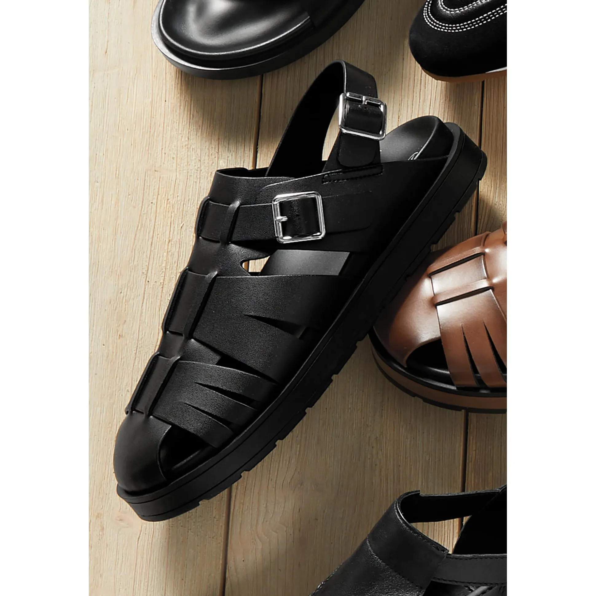 Stacy Adams Largo Slingback Buckle Sandal with Platform