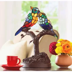 Stained Glass Figural Bird Lamp