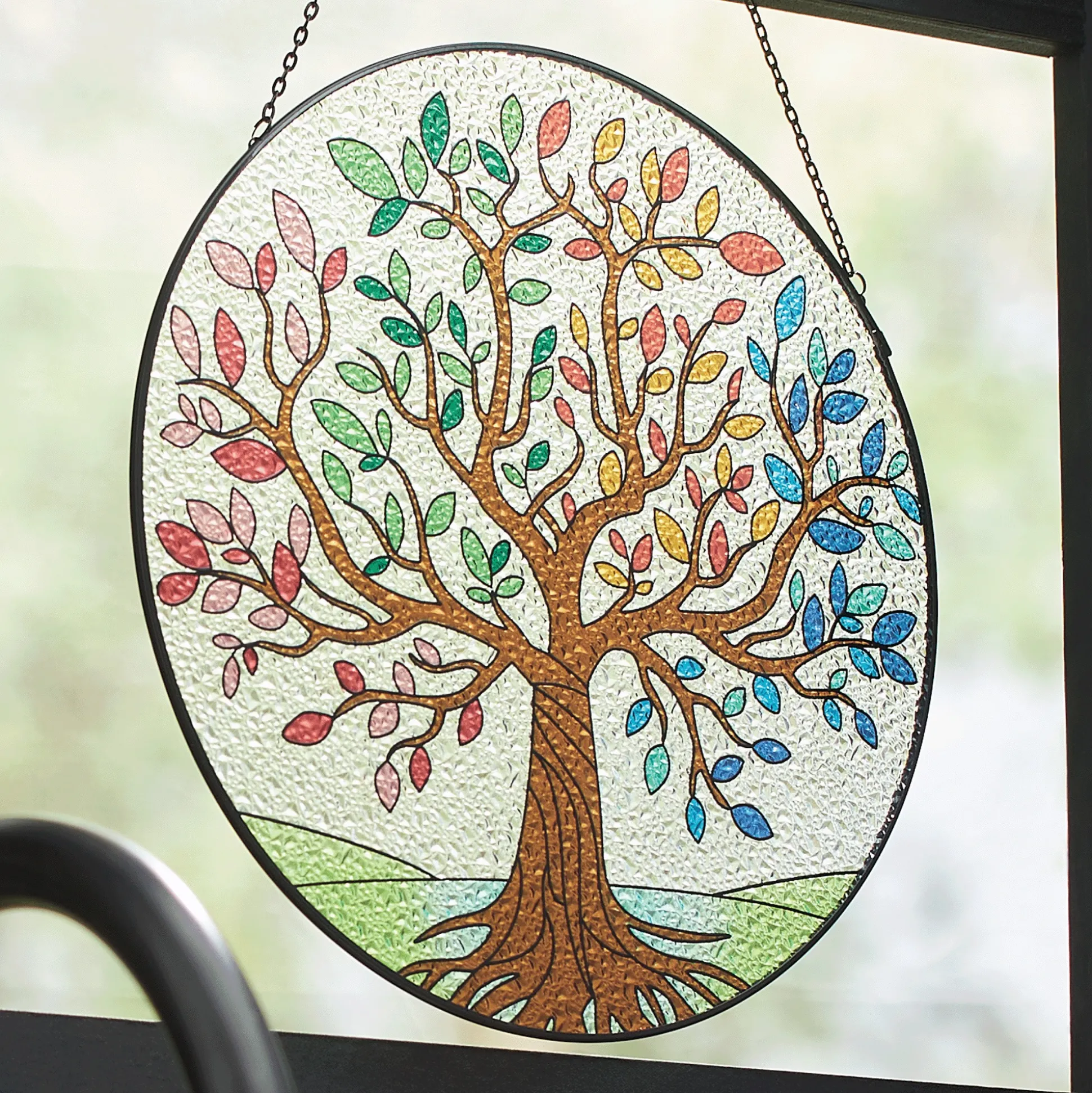 Stained Glass Mystic Tree of Life Hanging