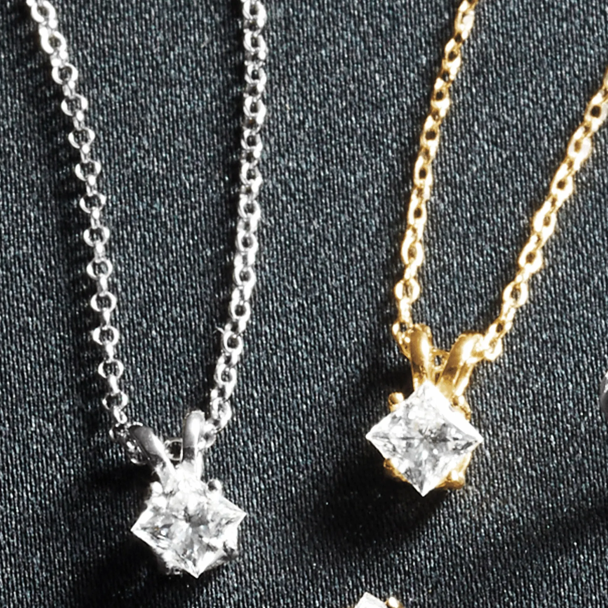 Sterling Lab-Created Diamond Princess Solitaire Pendant
