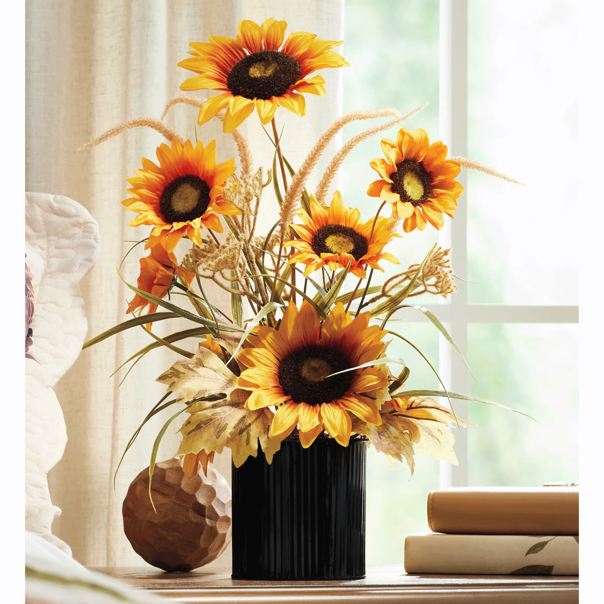 Sunflower Arrangement in Metal Pot