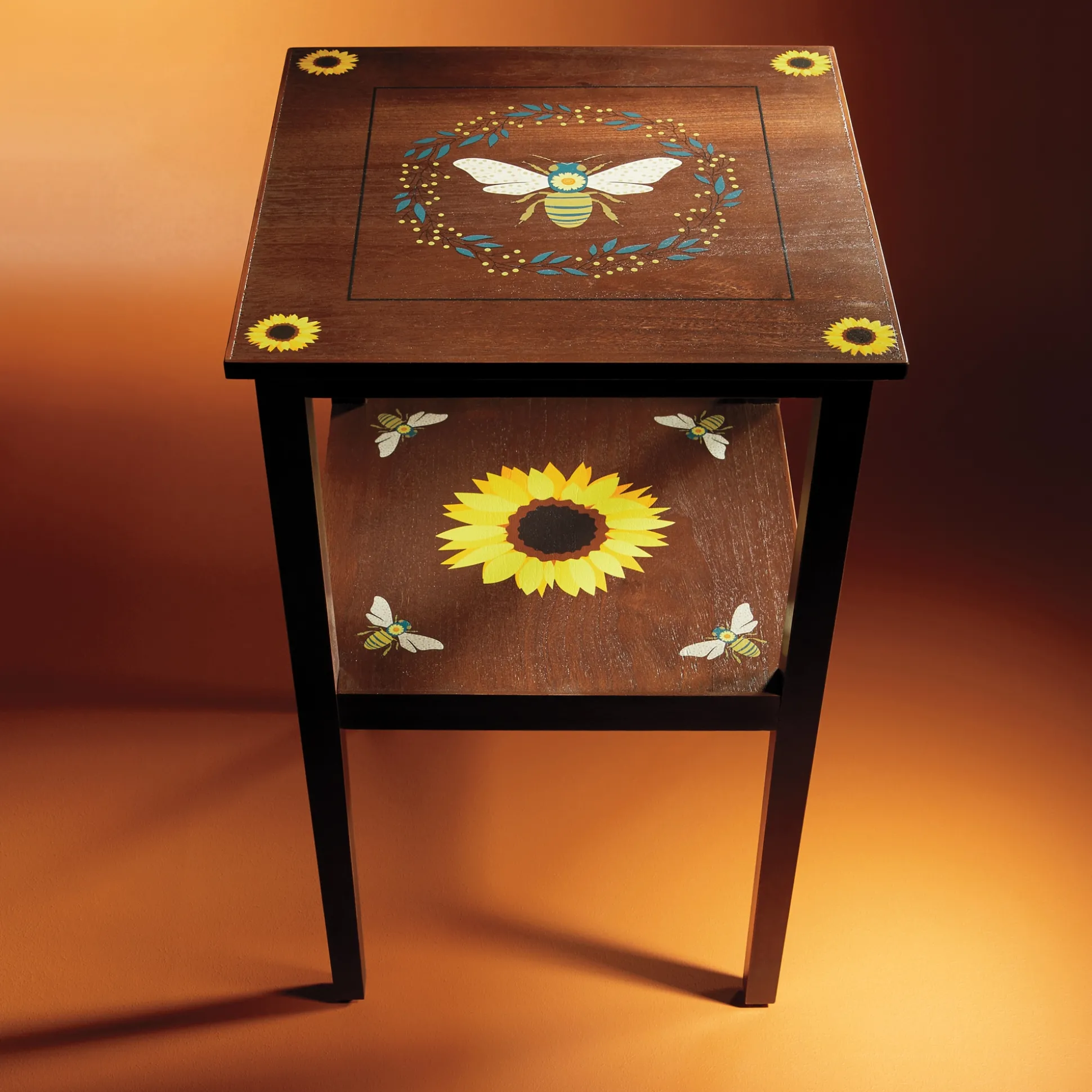 Sunflower & Bee Accent Table