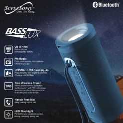 Supersonic Portable Speaker with Flashlight