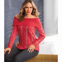 Suzie Sequin Cable Sweater