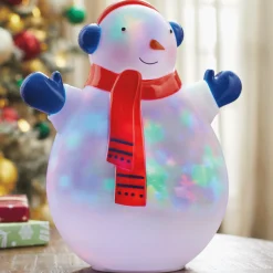 Swirling-Pattern Light-Up Snowman