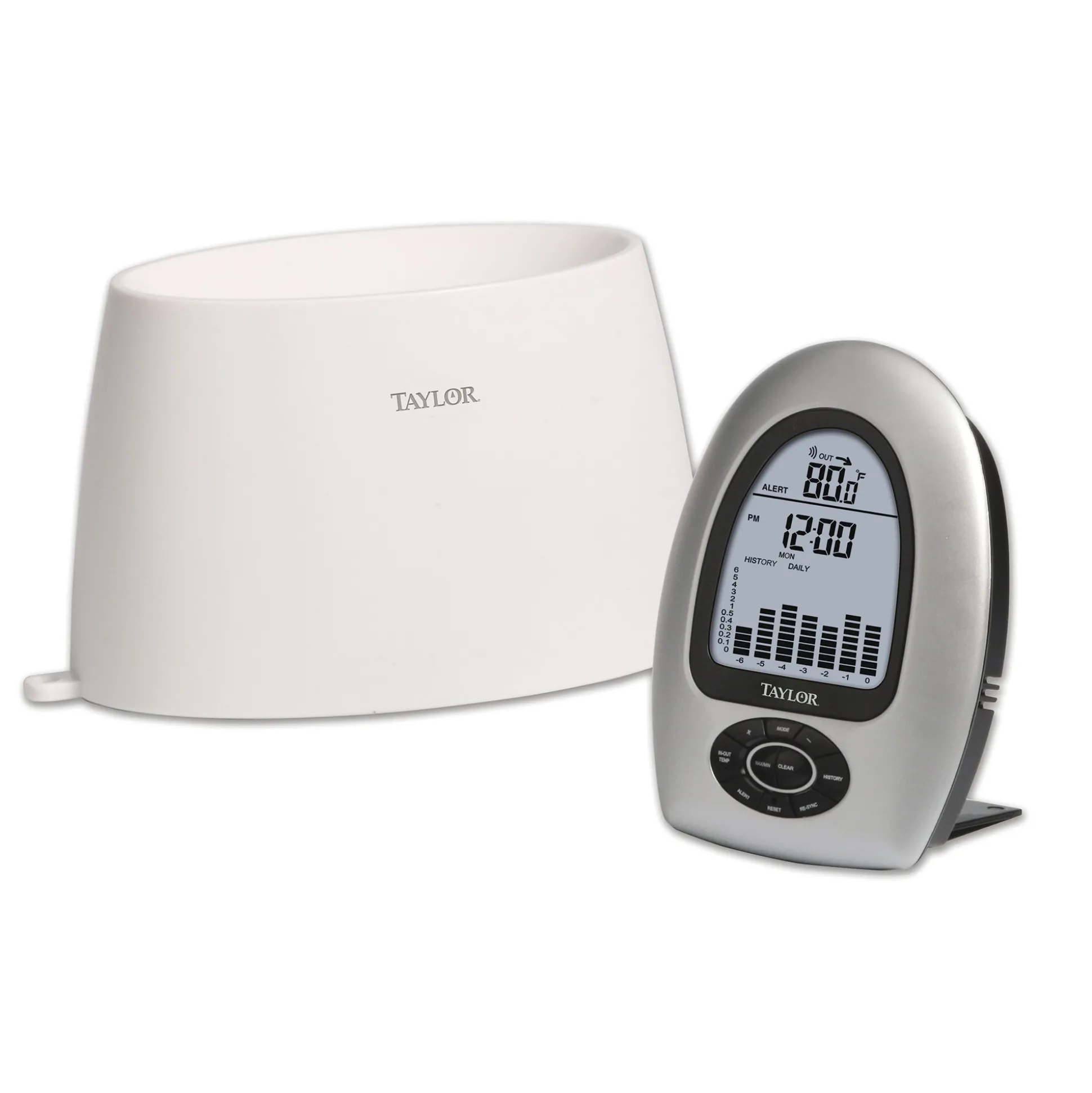 Taylor Wireless Rain Gauge with Thermometer