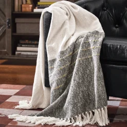 Textured Accent Stripe Throw