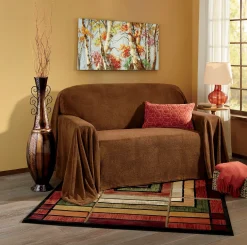 Textured Plush Furniture Throw