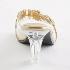 The Classique Vinyl Rhinestone Slide for Women with a Clear 2.5