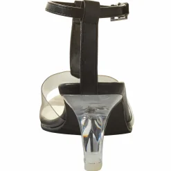 The Marnie Sandal with Rhinestone Strap and 2.5” Clear Acrylic Heel