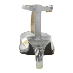 The Marnie Sandal with Rhinestone Strap and 2.5” Clear Acrylic Heel