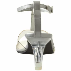 The Marnie Sandal with Rhinestone Strap and 2.5” Clear Acrylic Heel