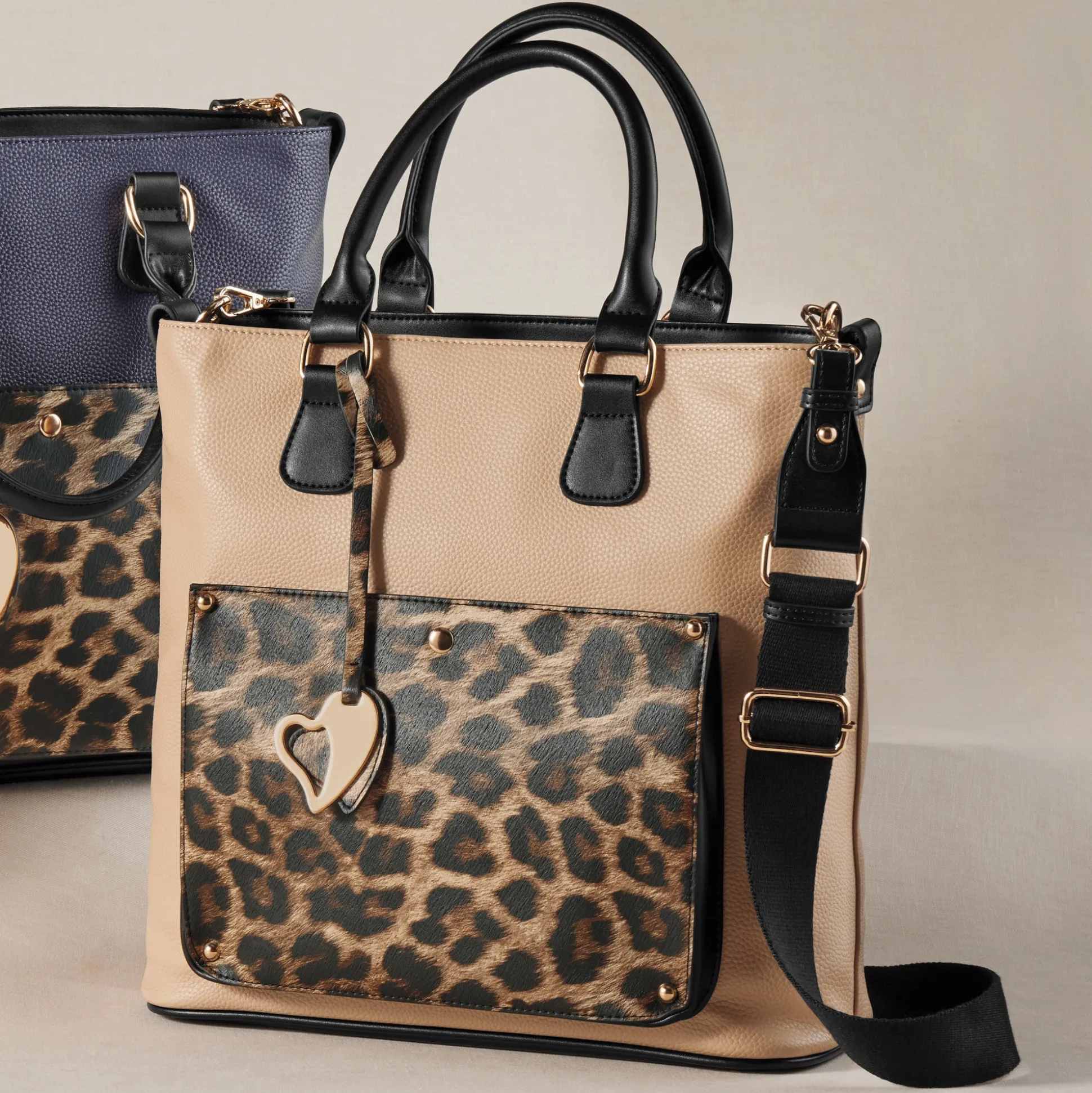 Tori II Tote with Leopard-Print Patch Pocket