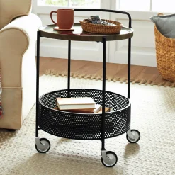 Tray-Top Rolling Accent Table