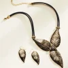 Tropical Foliage Necklace & Earring Set