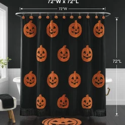 Tufted Chenille Halloween Shower Curtain