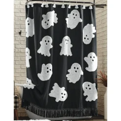 Tufted Chenille Halloween Shower Curtain