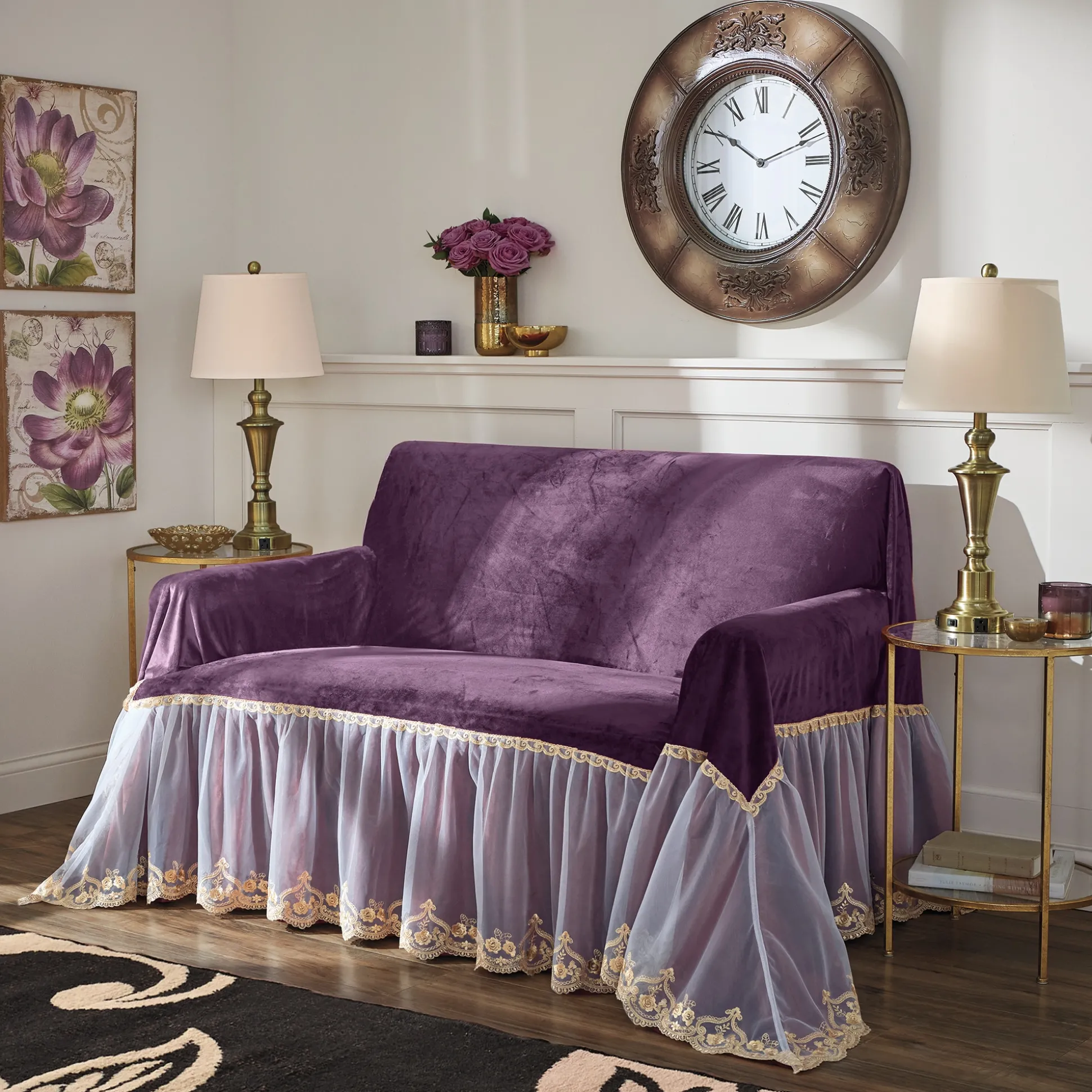 Velvet Throw Slipcover