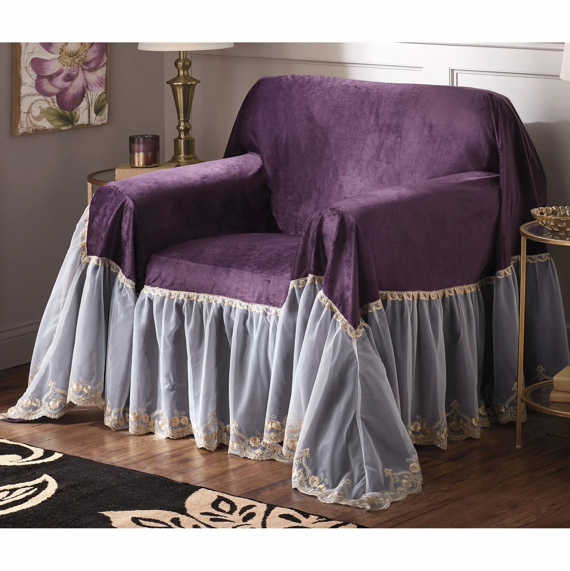 Velvet Throw Slipcover