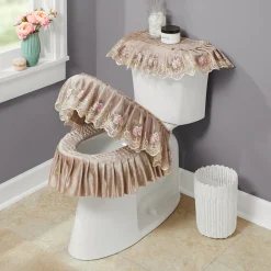 Velvet Toilet Cover Set