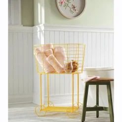 Vintage Rolling Laundry Cart