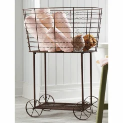 Vintage Rolling Laundry Cart