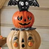 Vintage-Style Halloween Pumpkin Stack