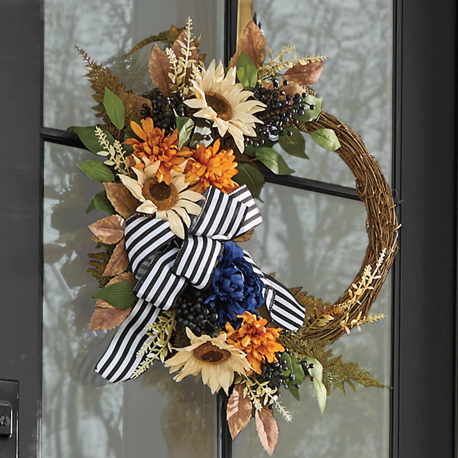 Welcome Fall Sunflower Wreath