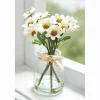 White Daisies in Glass Vase