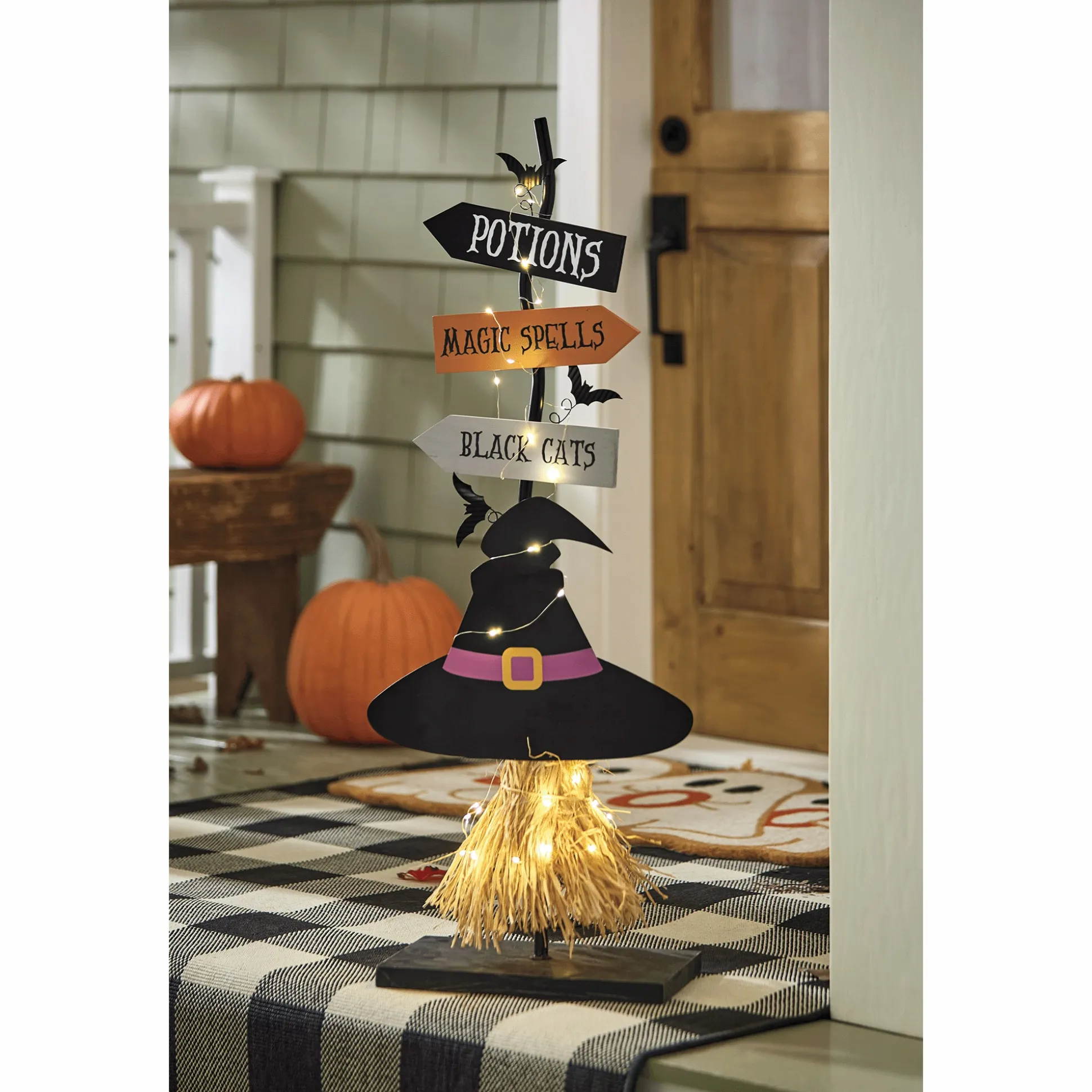 Witch’s Broom Halloween Sign