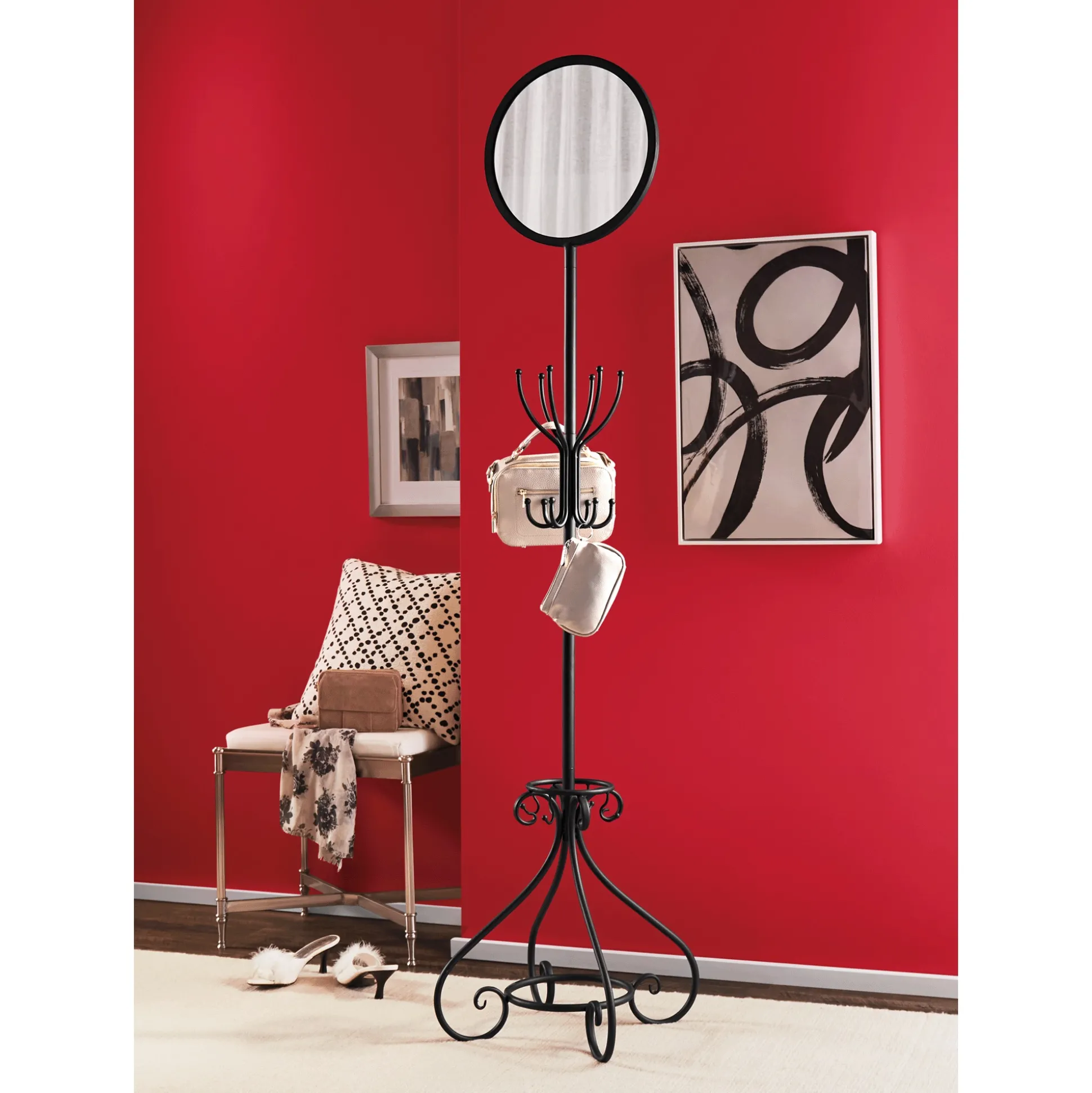 Yvette Mirrored Purse Rack